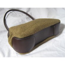 Unique CrossroadsÂ® Retro Hobo Purse Handbag Olive Green Carpet,leather-look Trim