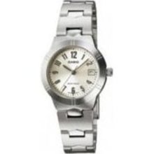 unisex LTP1241D-7A2Lds Silvertone Silver Dial Date window,, Arab ...