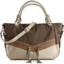 V Couture By Kooba Gillian X-large Colorblock Neutrals Satchel