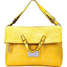 Valentino Mustard Embroidered Hobo Handle Satchel Handbag (HB01579)