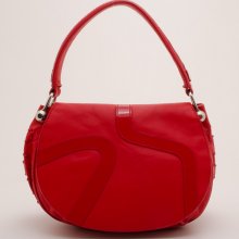 Versace Red Rounded Flap Shoulder Bag
