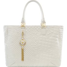 VERSACE - Versace Elettra Vanitas - Large White Quilted Leather Tote