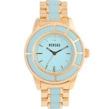 VERSUS by Versace 'Tokyo' Two Tone Bracelet Watch, 38mm Turquoise/ Gold