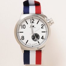 Vestal Men's 'Canteen Zulu' Red White and Blue Watch
