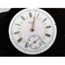 Vintage 16s Elgin Pocketwatch Movement W/ Ornate Dial