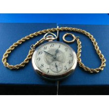 Vintage 1929 Hamilton Pocket Watch 17jewels 974 Running, 10kt Gf W/ 14kt Gfchain