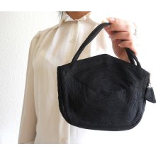 vintage 1940s black corde purse