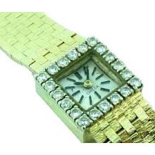 Vintage & Unique 14k Gold $ Diamond Ladies Omega Watch