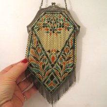 Vintage Antique Mandalian Mesh Purse Fringes