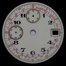Vintage Chronograph Watch Shiny White Dial Valjoux 7765 Date Men's