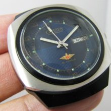 Vintage Citizen Auto Blackie Case Facet Gents 24 Hours.