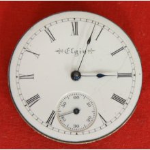 Vintage Elgin 0 Size 7 Jewels Pocket Watch Movement - 8433625 H/c - 2 Fix