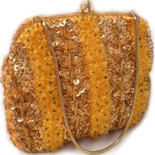 Vintage Gold Beaded Purse, Clutch, Bridal Purse, Mad Men Purse, Evening Bag, Formal