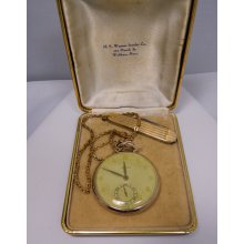 Vintage Gold Filled Weston Pocket Watch with Banner Mvmt, Box and Knife - LotPOCKET050925