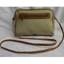 Vintage Gucci Gg Monogram Shoulder Bag Crossbody Purse Small Italy E10