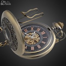 Vintage Jewelry Antique Alloy Mechanical Pocket Watch Chain