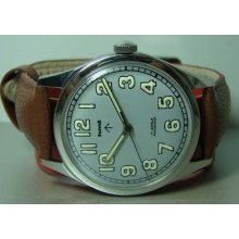Vintage Military Hmt Winding 17 Jewels Gb03431 Mens Watch Luminous Gray Old Used