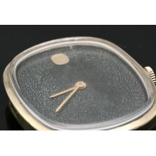 Vintage Movado Solid 14k Yellow Gold & Black Dial Mechanical Watch Head Ref 246