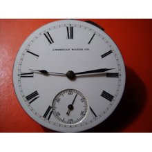Vintage Pocket Watch,waltham Movement And Enamel Dial Running Conditon