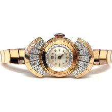 Vintage Retro Ladies' Omega 18k Gold & Diamond Faceted Crystal Manual Wind Watch