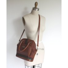 vintage satchel / pebbled british tan / cross body