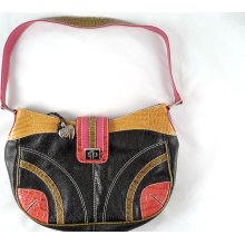 Vintage SHARIF Color Block Leather Handbag SAMPLE - Leather - Multi-Color