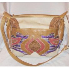 Vintage Sharif Patch Work Leather Large Shoulder Bag