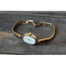 Vintage Soviet Clock Luch / Soviet mechanical watches / USSR vintage ladies watch Luch / Gold plated Au