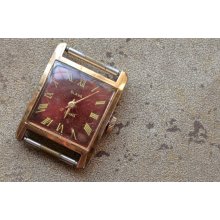 Vintage Soviet ladies wristwatch SLAVA -- gold plated