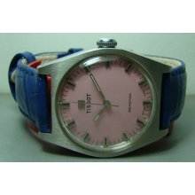 Vintage Tissot Seastar Winding Swiss Mens 12881114 Pink Watch Old Used Antique