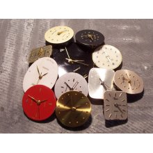 VINTAGE Watch Parts QUARTZ Watch Parts Face Plates Quartz Watch Parts Twelve (12) Steampunk Supplies Scrapbooking Supplies Destash (Y135)