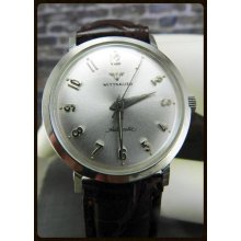Vintage Wittnauer Automatic Stainless Steel Watch W Leather Band