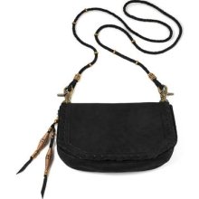 W/tags Authentic Vanessa Mooney Black Beaded Biker Bag Crossbody Handbag