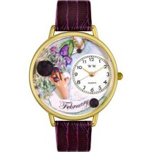Whimsical watches birthstone: february gold watch - One Size