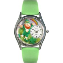 Whimsical Womens St.patricks Day Rainbow Green Leather Watch Whimsical