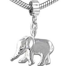 Wholesale 20pcs Elephant Animal Silver Dangle European Bracelet Charm Beads D528
