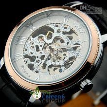 Winner Manual Self-winding Mechanical Leather Men Watches Wu8046