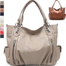 Women Basic Simple Luxury Stylish Tote Shopper Cross Shoulder Handbag(2312)