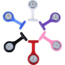 Women Girl Silicone Nurse Quartz Brooch Breastpin Tunic Watch Gift