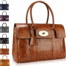 Womens Ladies Designer Leather Style Tote Satchel Shoulder Bag Briefcase Handbag