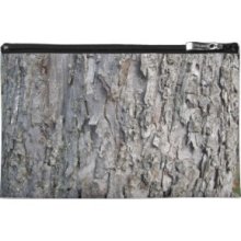 Worn grey wooden tree trunk Travel Accessory Bag