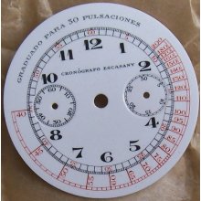 Wristwatch Medical Enamel Dial Chronograph Casa Escasany 30 Mm N.o.s.
