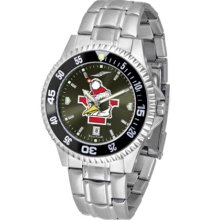 Youngstown State Penguins Competitor AnoChrome Men's Watch with Steel Band and Colored Bezel