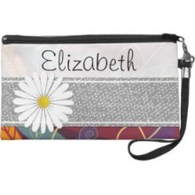 Your Name Leaf Leaves Green Purple Orange Gray Wristlet Clutches