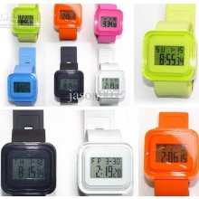 100pcs Candy Watches Window Frame Jelly Digital Watches Mix Colours