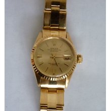 18K Gold Rolex Watch Ladies Vintage 1960s Appraisal Certified