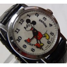 1970's Bradley Pie-Eyed Mickey Mouse Men's Swiss Made Watch
