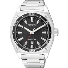 2012 Citizen Eco-drive Wr 100m Mens Calendar Metal Date Sports Watch Aw1040-56e