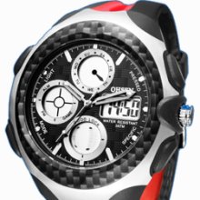 2012 Ohsen Design Dual Time Chronograph Stopwatch Mens Quartz Alarm Watch