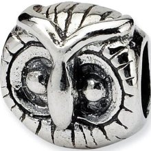 925 Sterling Silver Bird Owl Head Animal Charm Bead ...